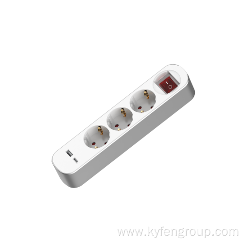 Germany 3-way Power Strip with USB